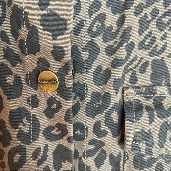 Sanctuary Animal Print Jacket Cheetah Collared Long Sleeve Button Up Pockets M - Picture 9 of 12
